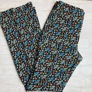 Scotch & Soda Flared Leg Pants Stretch Black Floral Print NEW NWOT S😍